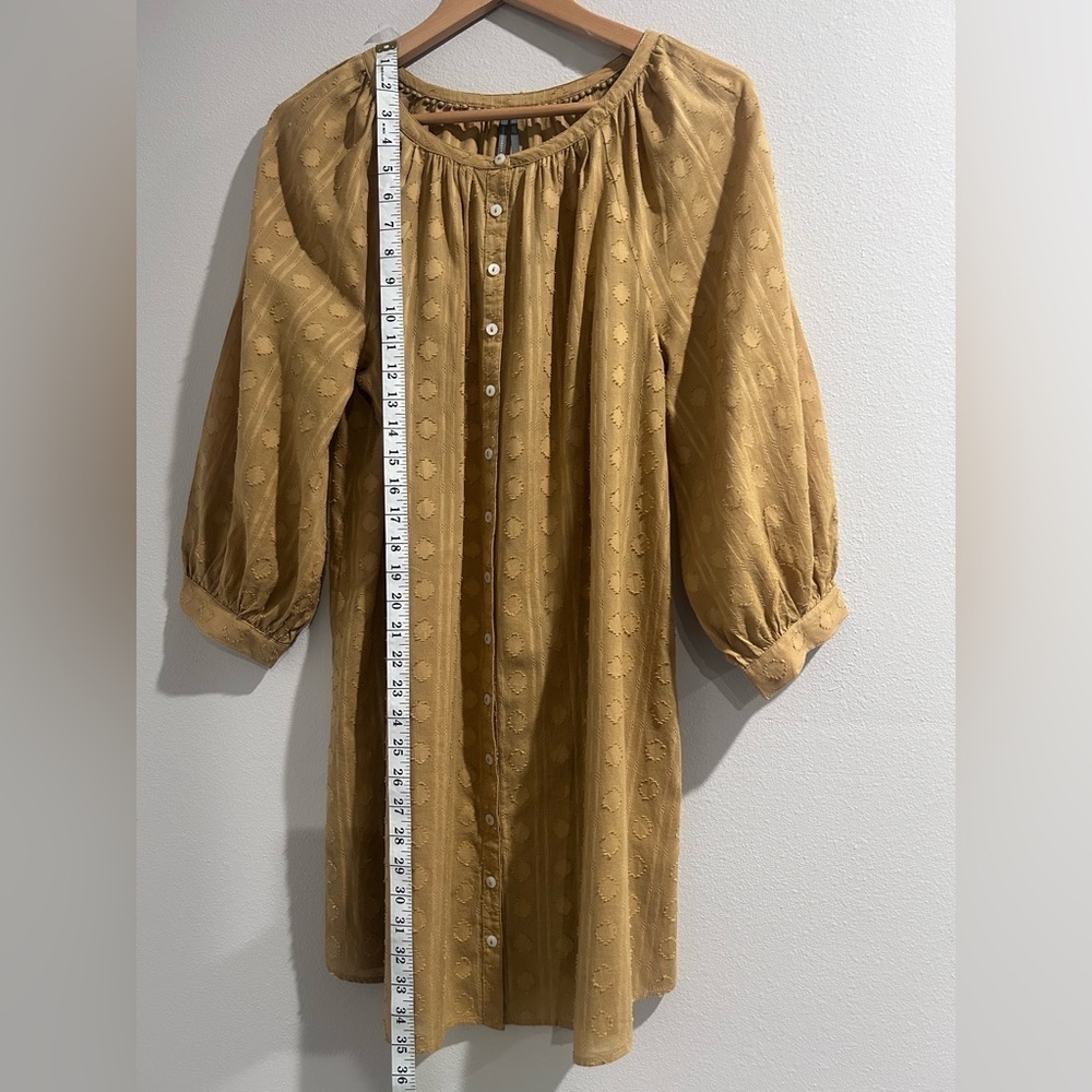 Anthropologie Golden Button-Front Mini Dress - Picture 4 of 10